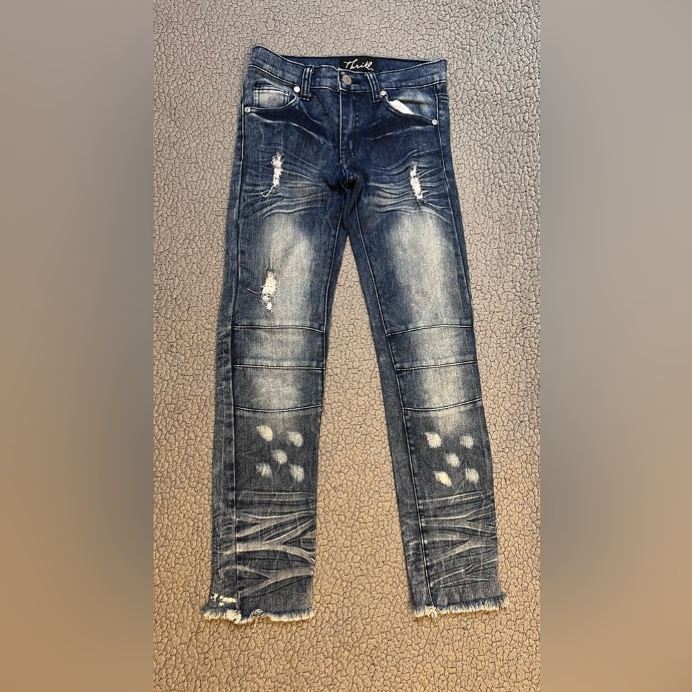 Thrill Denim Skinny Jeans Little Boys Size 7 Distressed Jeans